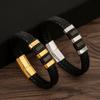 Fashionable Temperament Men's Magnetic Buckle Bracelet Handwoven Leather Bracelet Accessories Popular Party Holiday Gifts