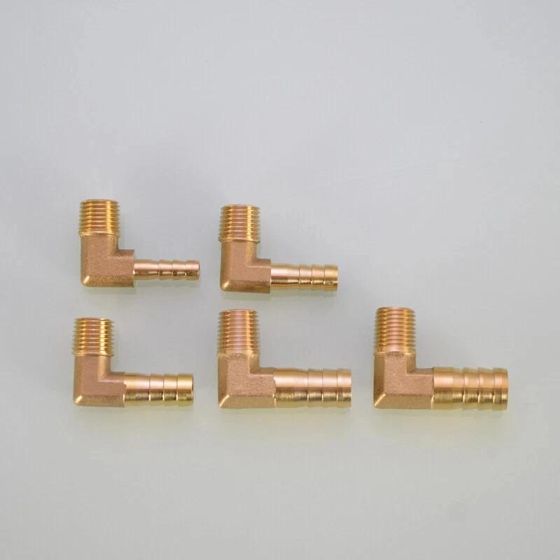 Brass 1/8" 3/8" 1/4" 3/4" BSP 90 Degree Male Elbow Barbed Hose Tail Pipe Air Gas Fitting Pagoda Connector 6/8/10/12/14/19mm