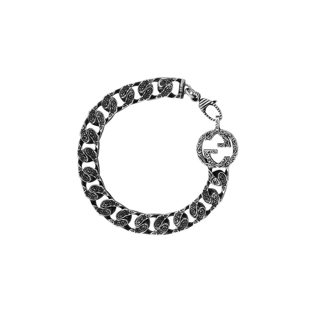 GUCCI Interlocking 925 Sterling Silver Bracelets Unisex Silver YBA454285001