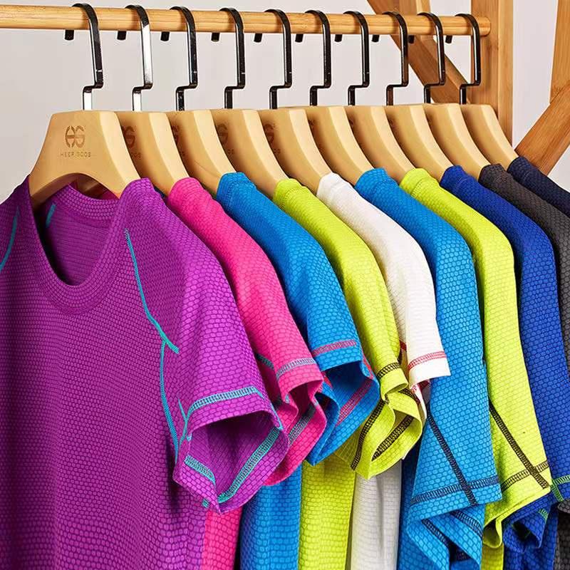 Women Quick Dry Short Sleeve Sports Running T Shirt Breathable Slim Tops Yoga T-shirts Tees Fitness Gym Workout Shirts