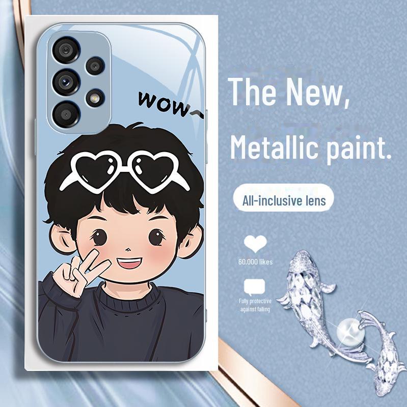 Samsung S23Ultra Couples Model: Biye Boy & S8 Girl Liquid Shell - Creative Net Red Design, S23Puls Theme, 20 Styles.