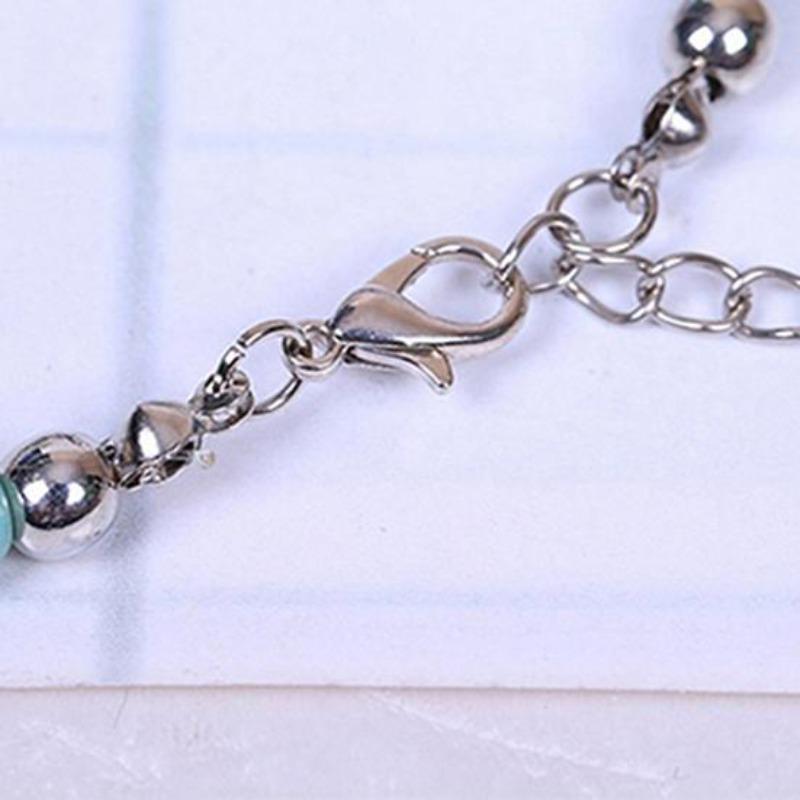 Women's Turquoise Beads Bracelet Charming Alloy Bangle Jewelry Gift