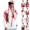 Мужская футболка с длинным рукавом и капюшоном, быстросохнущая, для защиты от солнца, Хэллоуина, для рыбалки, фитнеса, спорта