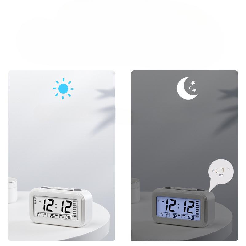 Charging Voice Clock Three Sets of Alarm Clock Smart Smart Clock Creative Mute LED Electronic Alarm Clock Gift
