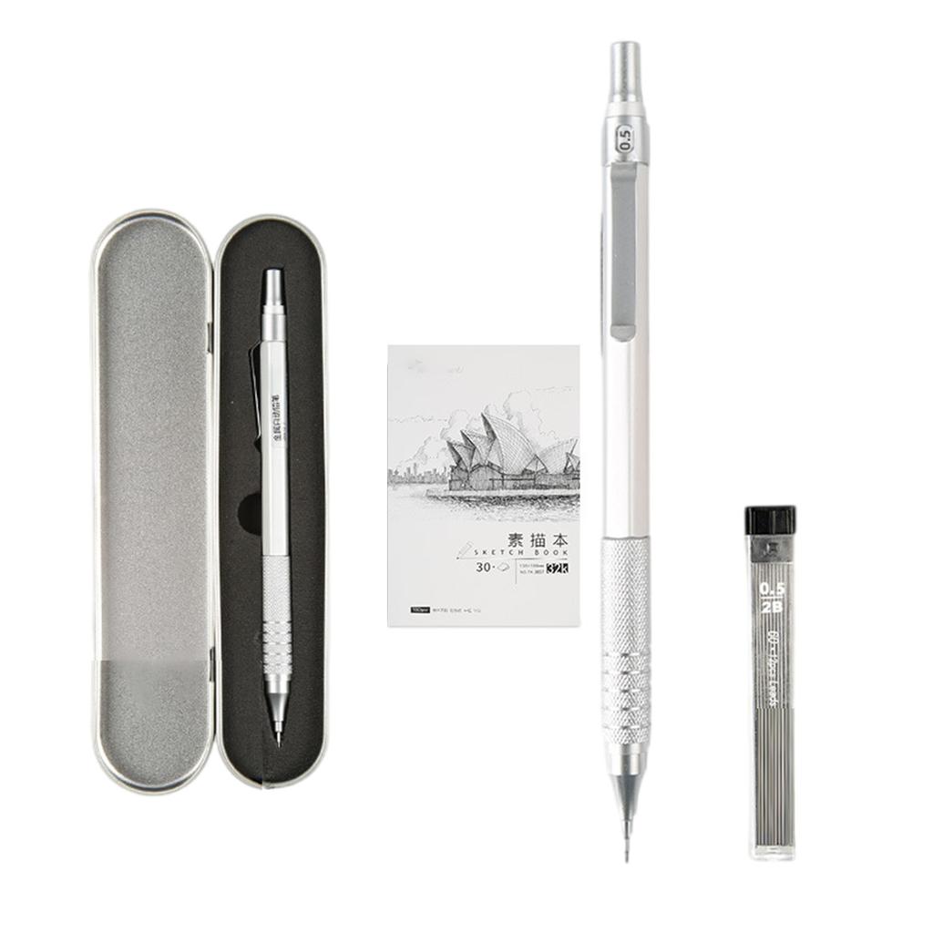 0.5mm Mechanical Pencils Set Sketching Pencils Metal Automatic Pencils Drawing Pencils for Sketching Drawing and Writing