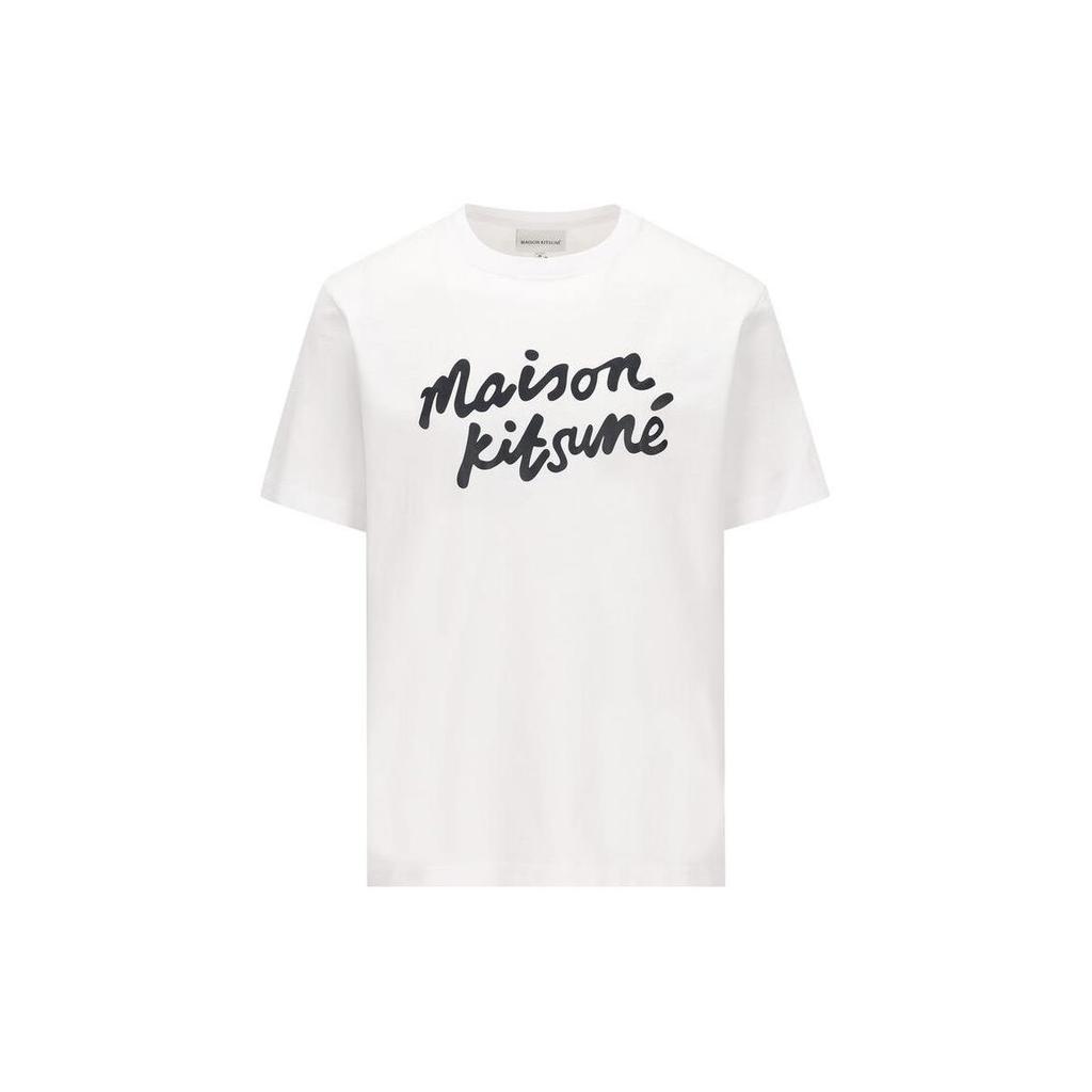 Maison Kitsune Handwriting Comfort T-shirt White/Black Men Streetwear MM00101KJ0118-M186