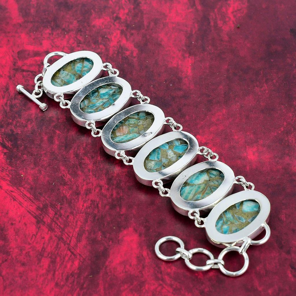 Медные ювелирные изделия из амазонита, браслет из амазонита, ювелирные изделия из стерлингового серебра 925 пробы, браслет из драгоценных камней, серебряные украшения ручной работы для любви