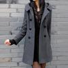 Autumn and Winter Thick Woolen Coat Women's Mid-length Hooded and Slim-fitting Woolen Coat
