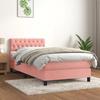 3141466 vidaXL Divan Bed with Mattress Pink 90x200 Cm Velvet