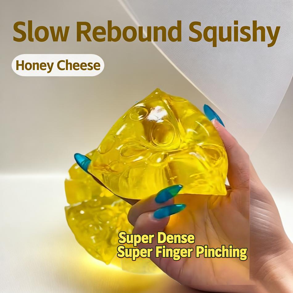 Maltose Honey Cheese Square Fidgets Toys Super Soft Mochi Cheese Squeeze Toy Funny Anti-Stress Sensory Toy For Adults Gifts