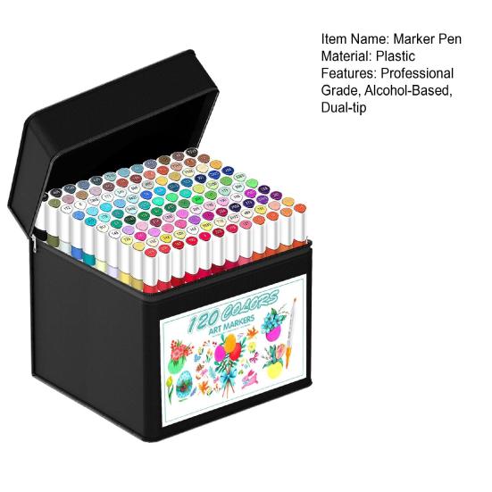 120 шт. спиртовых художественных маркеров, кистей и наконечников-долот, маркеры профессионального класса на спиртовой основе для детей, художников, рисунков, живописи