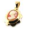 [B9788] - Golden Orange 'Cameo' Gold Plated Pendant - 13x15 Mm