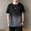 Men's Summer Gradient Short Sleeve Crew Neck T-shirt, Korean Style Casual Trend.