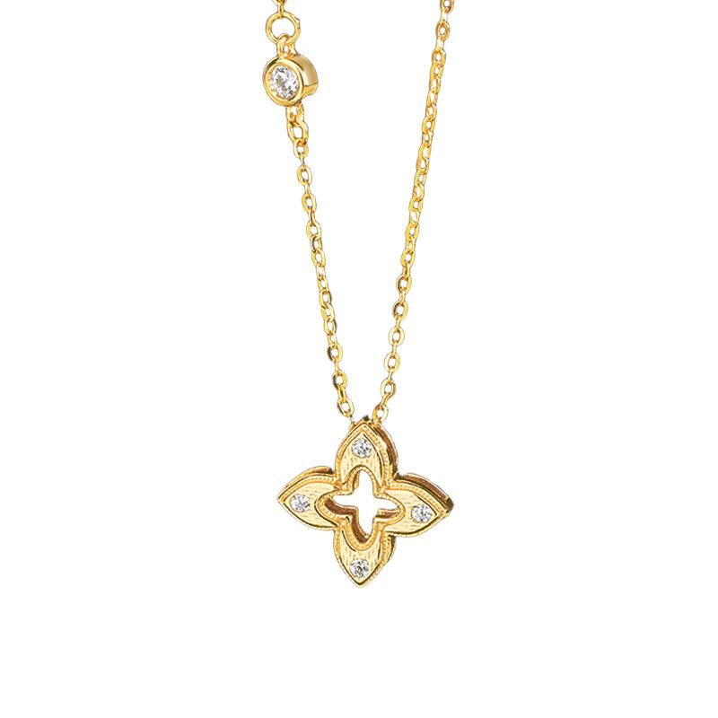 Женское ожерелье с четырьмя листочками клевера Premium Sense Fashion Collarbone Chain