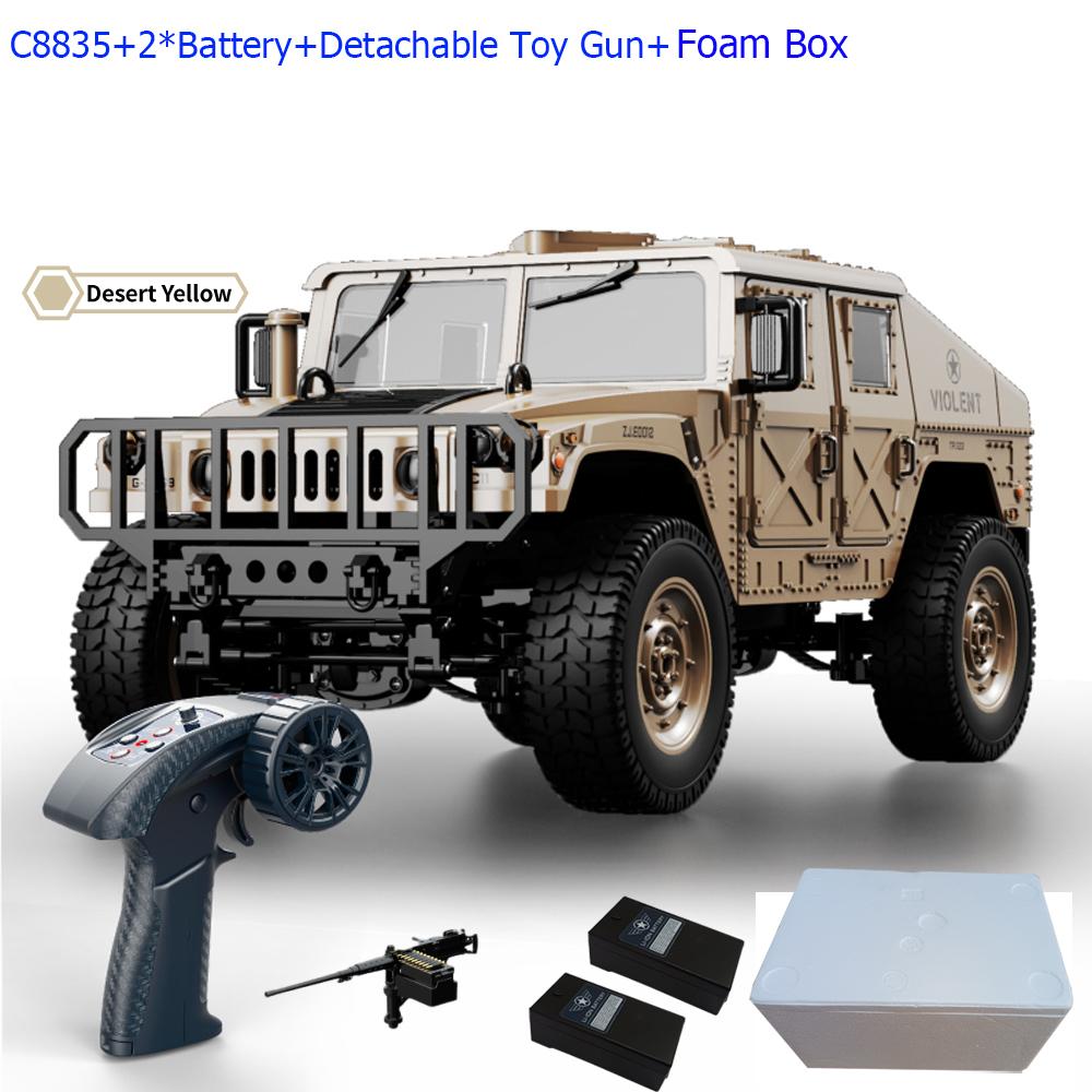 ABAH1 C8835 1:14 RC Car 2.4G Remote Control Car 4WD Off-road Climbing Simulation All-terrain RC Crawler Military Jeep JJRC RC Toys
