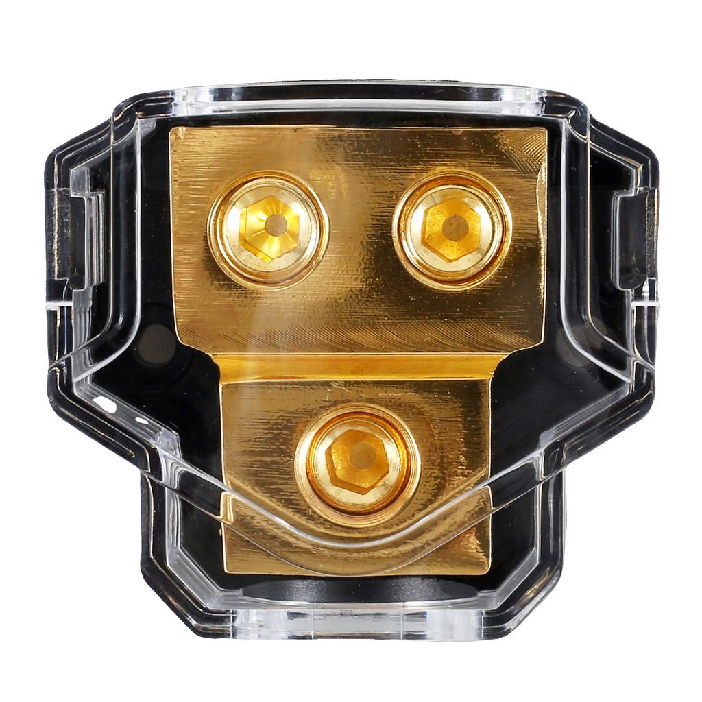 2 Way Car Audio Fuse Holder Distribution Block Copper 0/2/4 Input 4/6/8 Output Car Audio Amplifier Splitter Accessories Fuses4