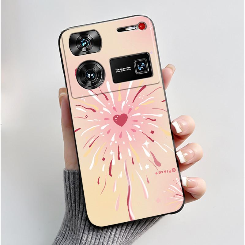 Милый Чехол Для ZTE Nubia Z60 Ultra 5G Capa Fundas Печатный Корпус Защитная Задняя Крышка Мягкий Силикон Мультяшный Черный Корпус Coque