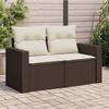 VidaXL Garden Sofa with Cushions 2-Seater, Seat with Backrest, Patio Furniture Backyard Terrace Outdoor, Brown 366209