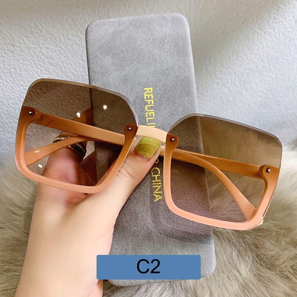 Luxury UV400 Vintage Oversized Sunglasses Eyewear for Lady Big Frame Women Square Sun Glasses