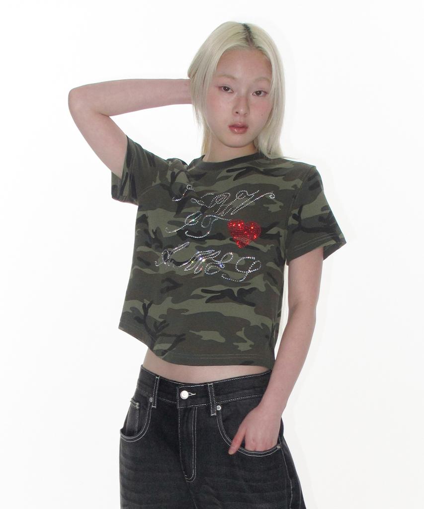AMES-WORLDWIDE Ames Hotfix Crop Tee Camo