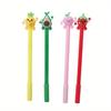 10pcs 0.5mm Cute Fruit Peach, Avocado Shaped Gel Pen Creative Silicone Head Stationery Silicone Head Gel Pen Signature Pen