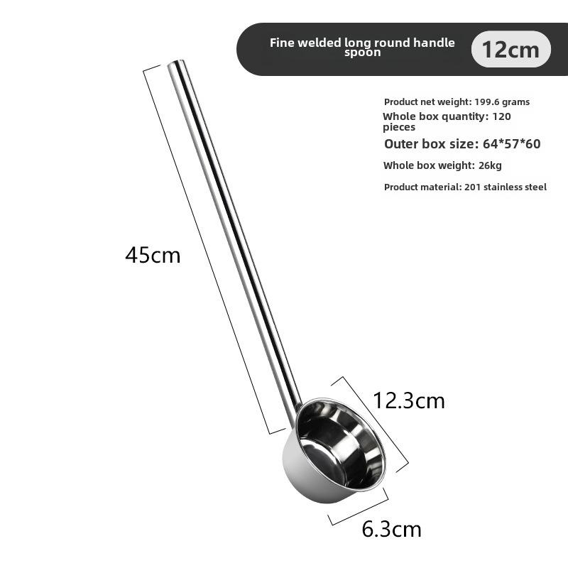 "Thickened Stainless Steel Non-Magnetic Kitchen Spoon: Ideal for Soup, Porridge, and Water"