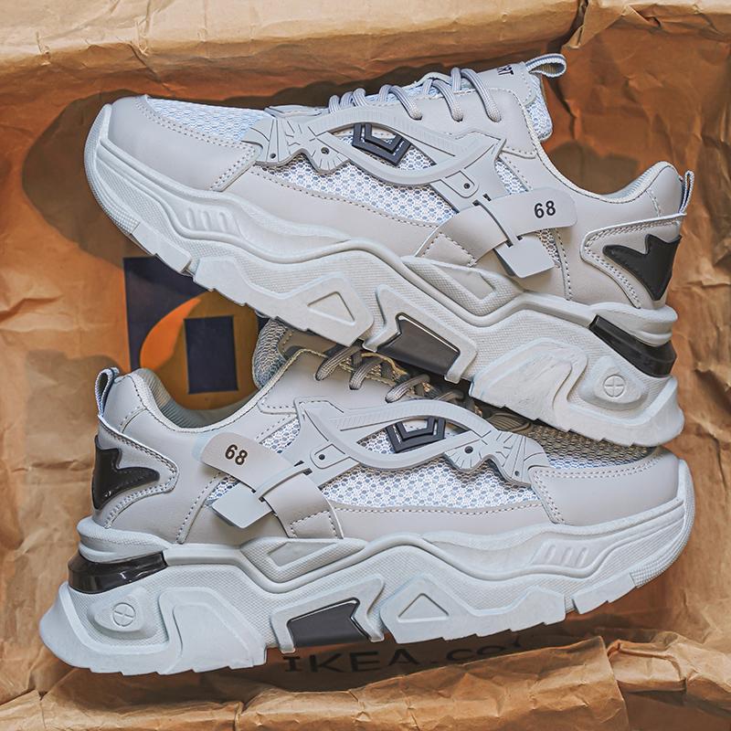 Четыре сезона Новая мужская студенческая обувь для увеличения роста на толстой подошве Повседневная спортивная обувь на мягкой подошве Удобная уличная обувь для бега