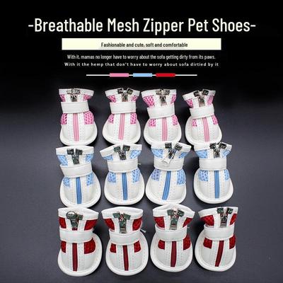 Кеды для питомцев для кошек и собак: Дышащая сетчатая обувь на молнии для пуделей и тедди