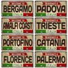 FJ Metal Tin Signs ITALY License Plate City State Tin Plaque Landmark Posters Wall Garage Bar Pub Decors