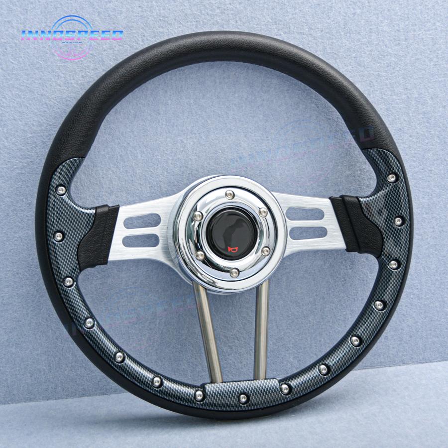 New 345mm Universal PC Simulation PU Leather Steering Wheel Competitive Karting Drift Racing Game Steering Wheel