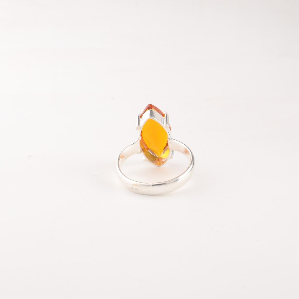 Citrine Gemstone 925 Sterling Silver Jewelry Handmade Fashionable Ring For Wife RR-65-6