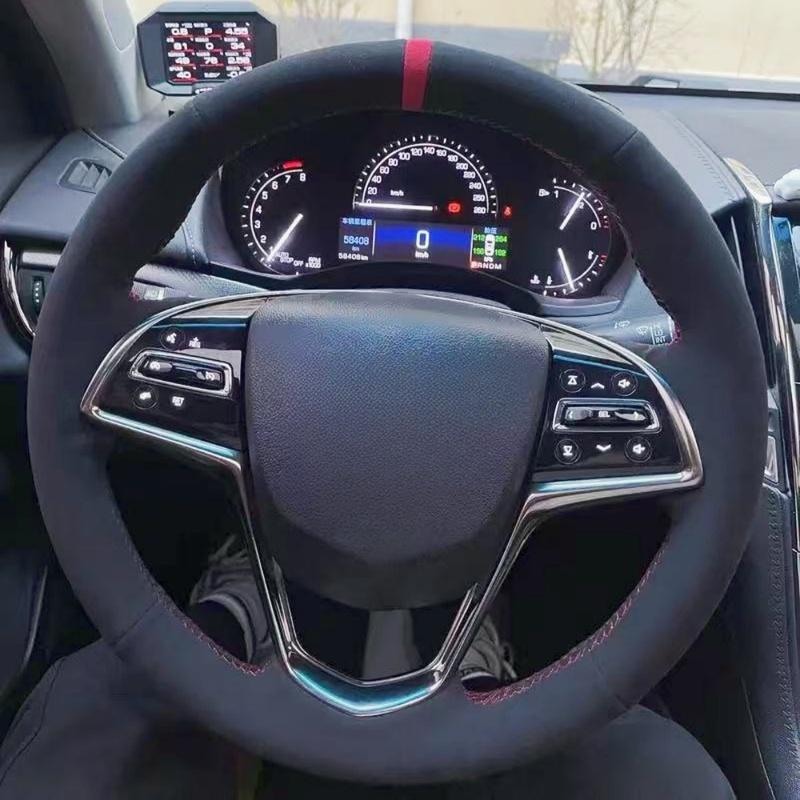 Car Steering Wheel Braid Cover Soft 100% Fit For Cadillac ATS ATS-L 2013- CTS 2014-2017 Car Products Steering Wrap