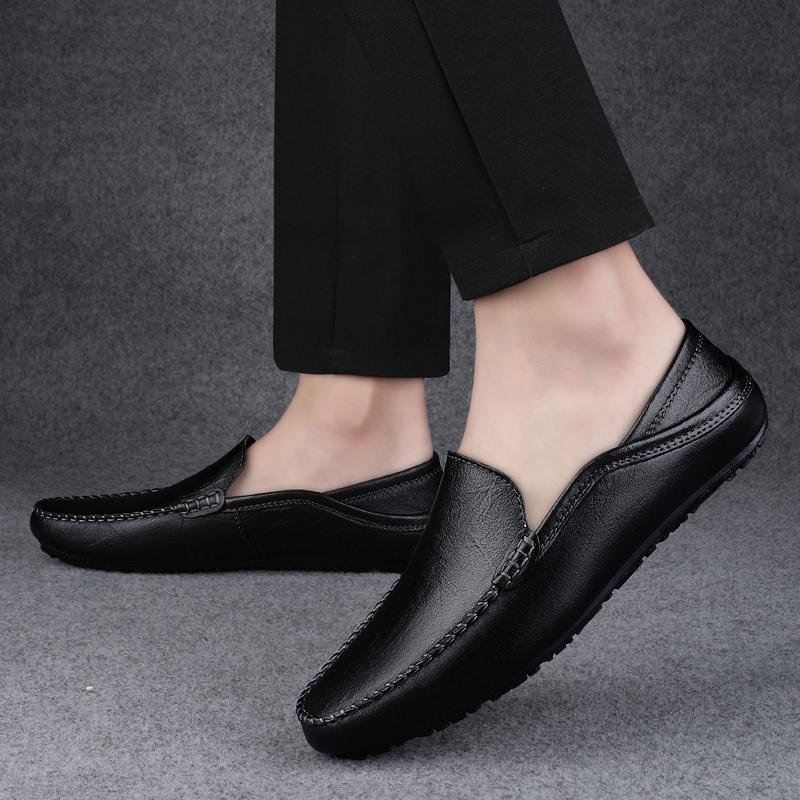 Fashion Mens Slip On Shoes Genuine Leather Men Casual Shoes High Quality for Men Business Shoes Classic Lightweight Men Loafers