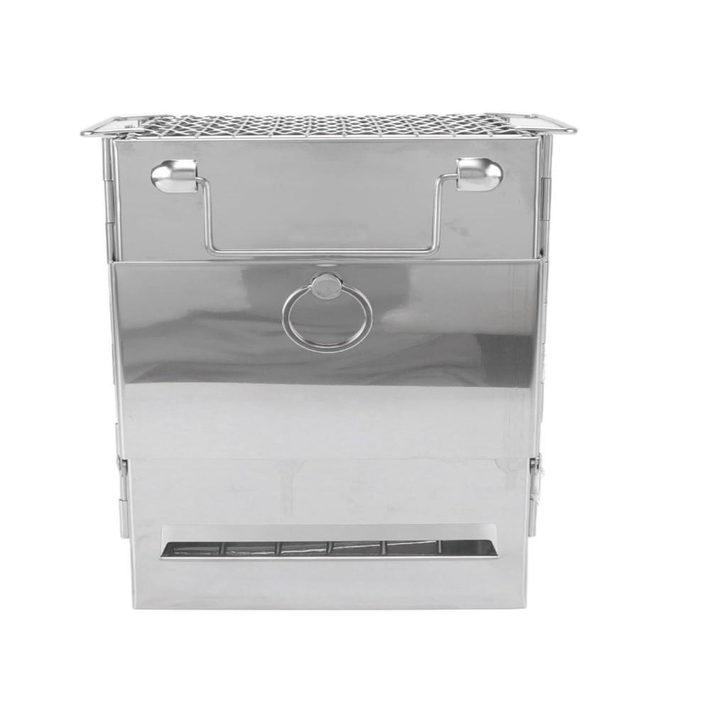 With Grill Camping Wood Stove Folding Box Stove Portable Wood Burning Stove Hiking