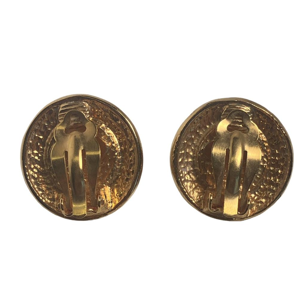 CHANEL Large vintage Earring Gold Plated gold Women Used