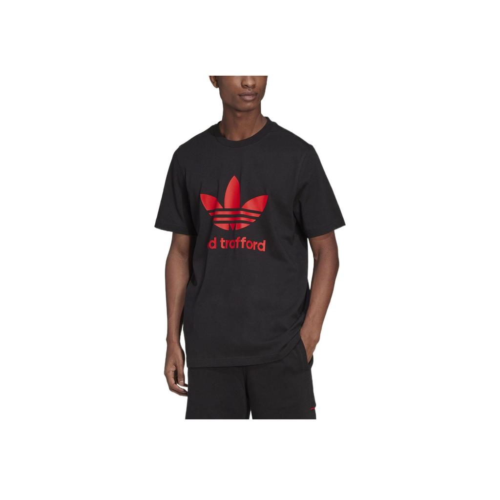 Adidas Футболка Originals Contrast Big Logo Casual Sport с коротким рукавом для мужчин, черные HP0451