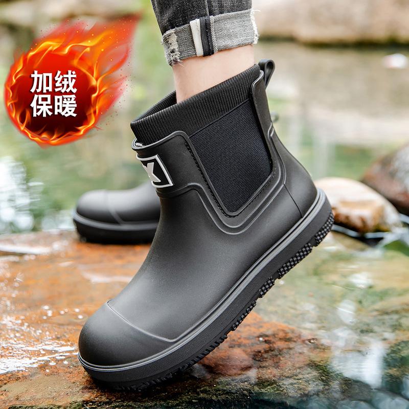 Немецкие резиновые сапоги мужские короткие резиновые сапоги для езды на велосипеде на вынос для рыбалки водонепроницаемая обувь для кухни работа нескользящая резиновая обувь