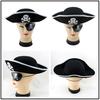 Halloween Pirate Costume Set: Triangle Hat with Gold/Silver Trim & Eye Patch