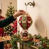 Vintage Christmas Hot Air Balloon Kit with Bell Bow Snowman Santa Balloon Hanging Decor Handmade Hand-Sewn Xmas Tree Pendant Kit