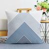 Simple Blue Geometric Lines Print Decorative Pillowcase Bedroom Living Room Square Cushion Pillowcase