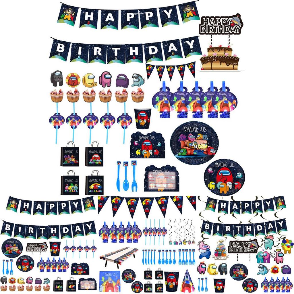 Вечеринка День рождения Тематические принадлежности Украшение Детская тарелка Скатерть Баннер