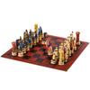 Role Theme Chess Set - Resin Material And Hand-Painted With Embossed Leather Chess Board - 32 Pieces - Ideal Gift Board Game