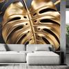 Wallpaper Monstera leaf gold shiny abstract