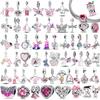 New 925 Sterling Silver Pink Series Heart Charms Beads Fit Diy 925 Original Bracelets DIY Mother's Day Jewelry Gift For Mom