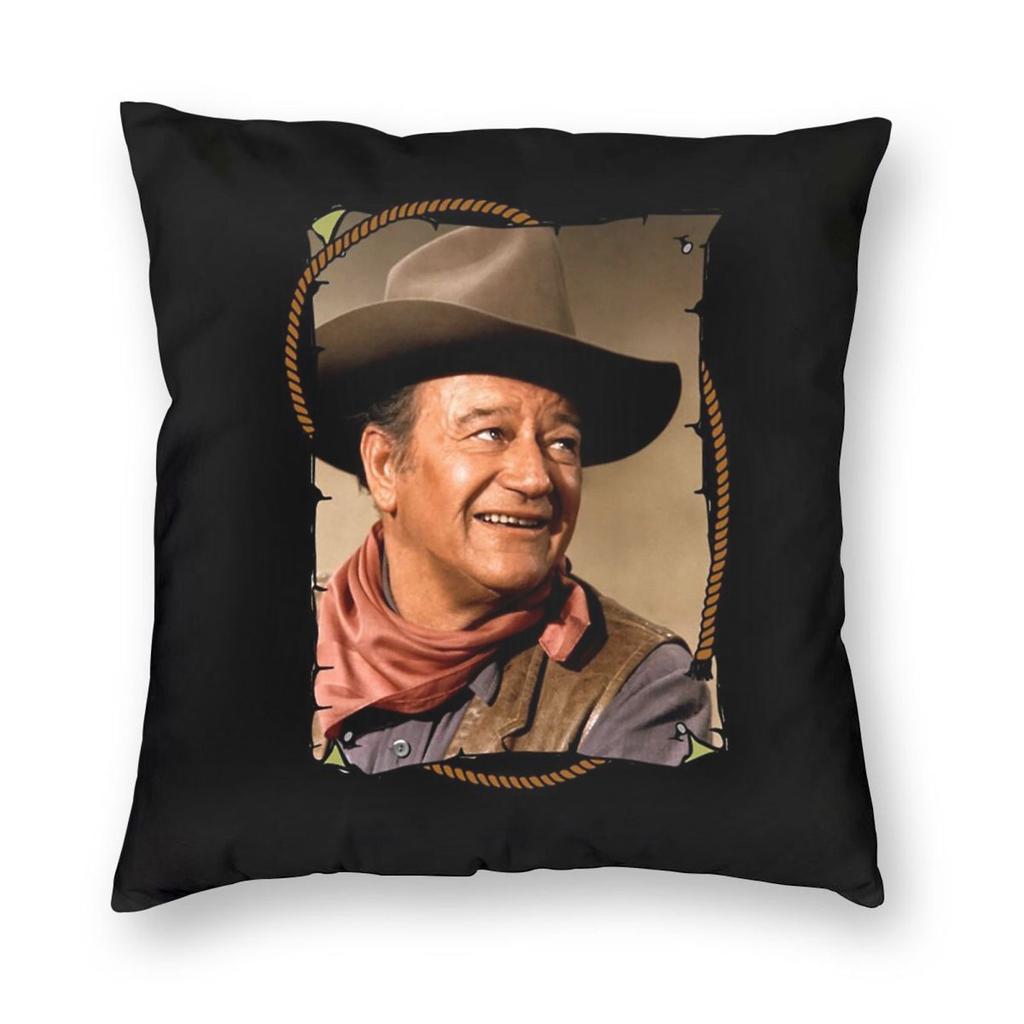 John Wayne The Duke Square Pillowcase Polyester Linen Velvet Pattern Zip Decorative Sofa Cushion Cover