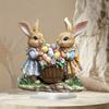 2D Flat 1pc Boho Style Acrylic Rabbit Figurine with Handheld Colorful Egg Basket - Multipurpose Tabletop Decor for Valentine's, Easter, Thanksgiving