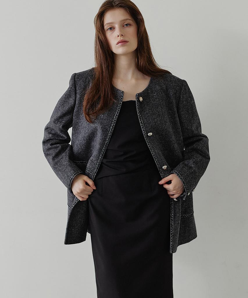 MAKE A TOAST Contour Square Long Dress (Black) Mbffop002Bk