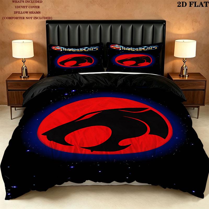 Thundercats Pattern Bedding Quilt Set Quilt Cover Pillowcase Home Birthday Gift(1 * duvet cover + 2 * pillowcase, without core)