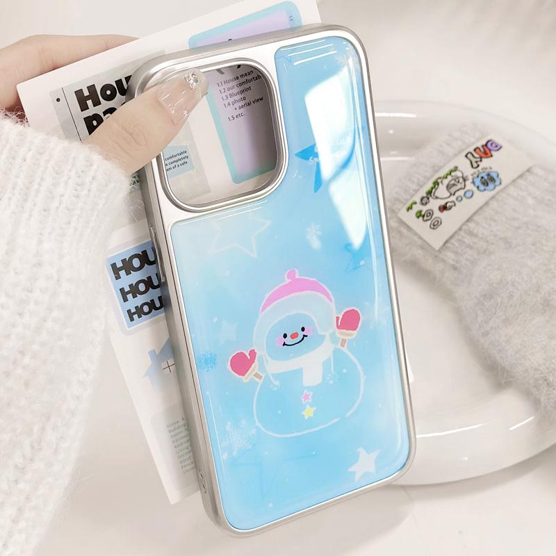 Чехол с гальваническим серебряным краем и капельным клеем для Apple iPhone 16/15/14/13 ProMax