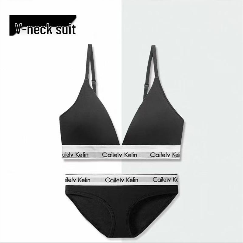 Комплект хлопкового нижнего белья Дженни Стайл с треугольными чашками - Спортивный, Универсальный, Удобный повседневный комплект бюстгальтера